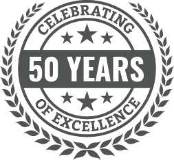 50 years shield logo